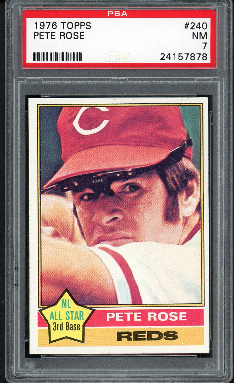 1976 Topps Baseball #240 Pete Rose Reds PSA 7 NM 554726
