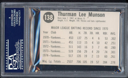 1975 Hostess #138 Thurman Munson Yankees PSA 8 NM/MT 554757
