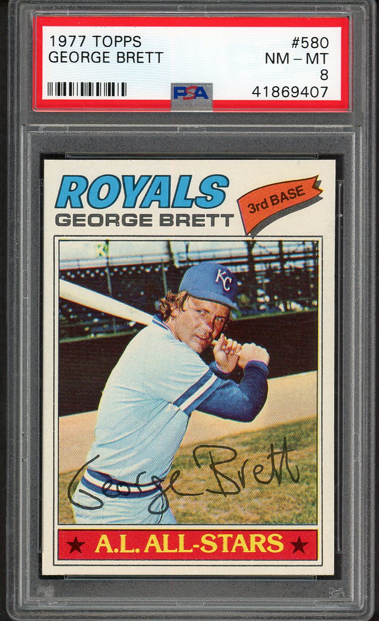 1977 Topps Baseball #580 George Brett Royals PSA 8 NM/MT 554758