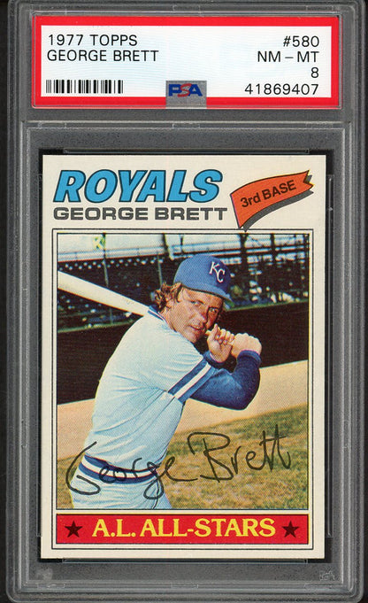 1977 Topps Baseball #580 George Brett Royals PSA 8 NM/MT 554758