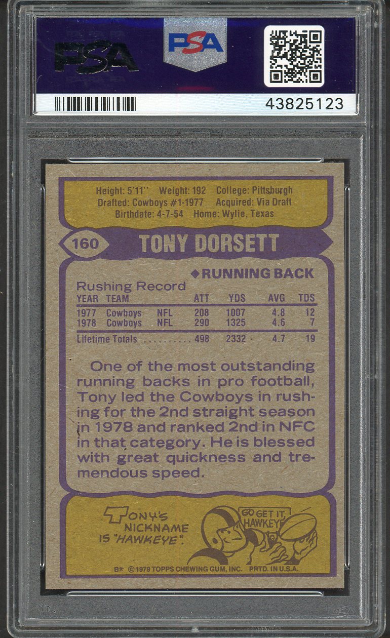 1979 Topps Football #160 Tony Dorsett Cowboys PSA 9 MINT 554766
