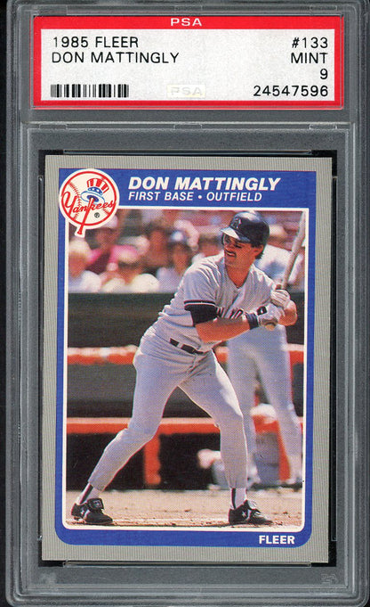 1985 Fleer #133 Don Mattingly Yankees PSA 9 MINT 554769