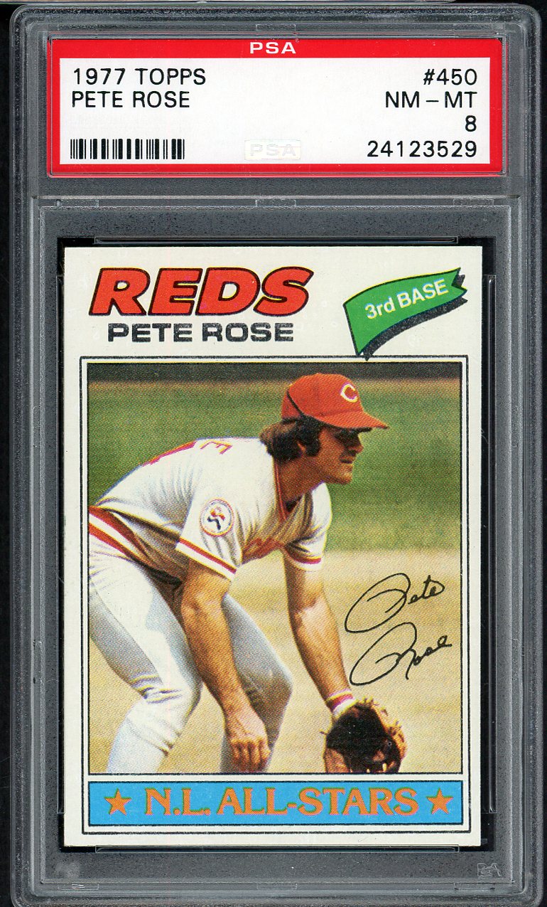 1977 Topps Baseball #450 Pete Rose Reds PSA 8 NM/MT 554784