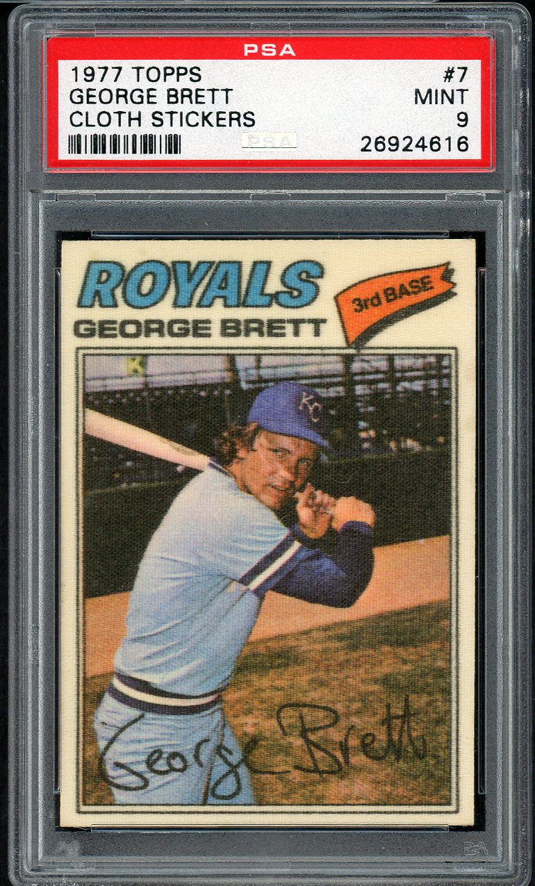 1977 Topps Baseball Cloth Stickers #007 George Brett Royals PSA 9 MINT 554787