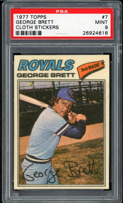 1977 Topps Baseball Cloth Stickers #007 George Brett Royals PSA 9 MINT 554787