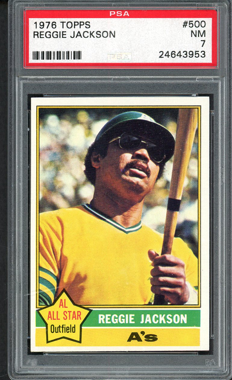 1976 Topps Baseball #500 Reggie Jackson A's PSA 7 NM 554790