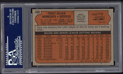 1972 Topps Baseball #400 Tony Oliva Twins PSA 8 NM/MT 554792