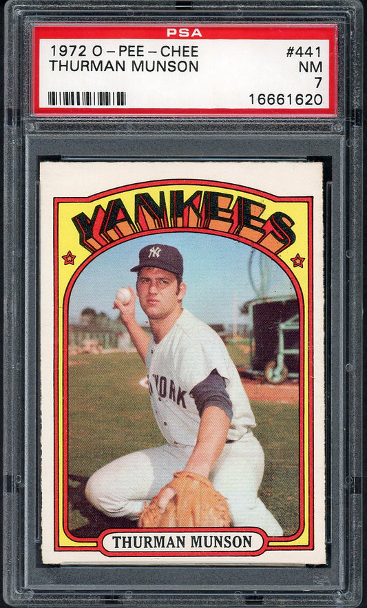 1972 O Pee Chee #441 Thurman Munson Yankees PSA 7 NM 554815