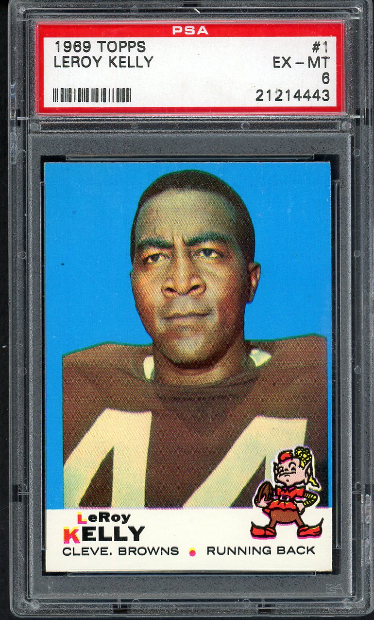 1969 Topps Football #001 Leroy Kelly Browns PSA 6 EX-MT 554824