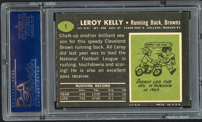 1969 Topps Football #001 Leroy Kelly Browns PSA 6 EX-MT 554824