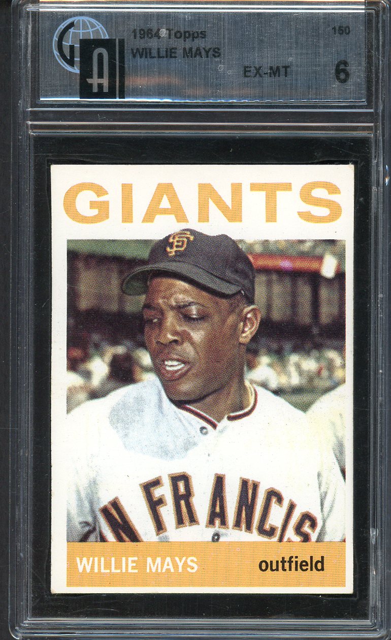 1964 Topps Baseball #150 Willie Mays Giants GAI 6 EX-MT 554829