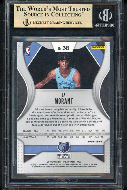 2019 Panini Prizm #249 Ja Morant Grizzlies BVG 9.5 GEM MINT Silver 554834