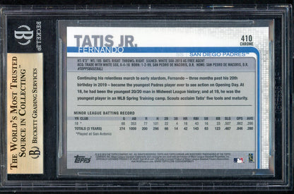 2019 Topps Chrome #410 Fernando Tatis Jr Padres BVG 9.5 GEM MINT Sapphire 554839