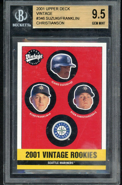 2001 Upper Deck Vintage #346 Ichiro Suzuki Mariners BVG 9.5 GEM MINT 554840