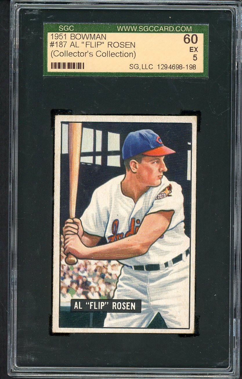 1951 Bowman Baseball #187 Al Rosen Indians SGC 5 EX 554843