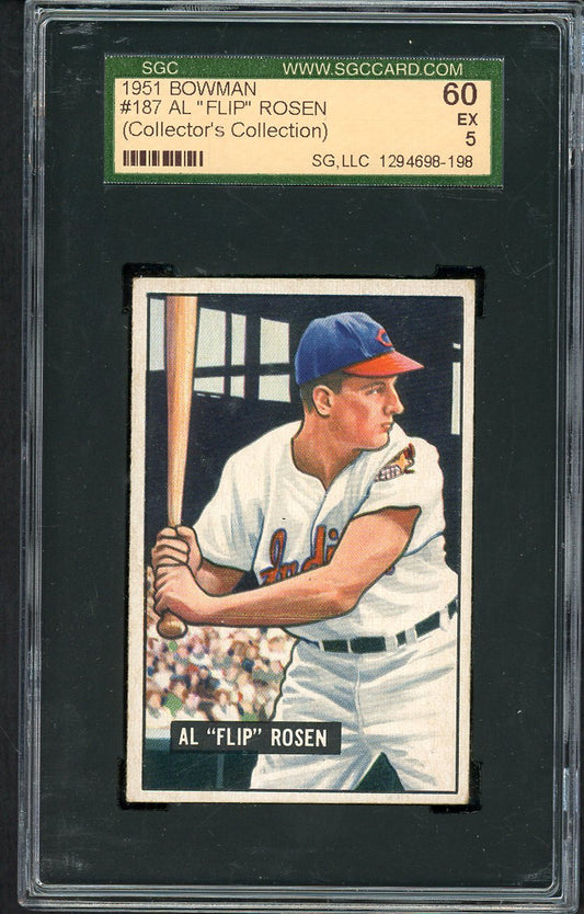 1951 Bowman Baseball #187 Al Rosen Indians SGC 5 EX 554843