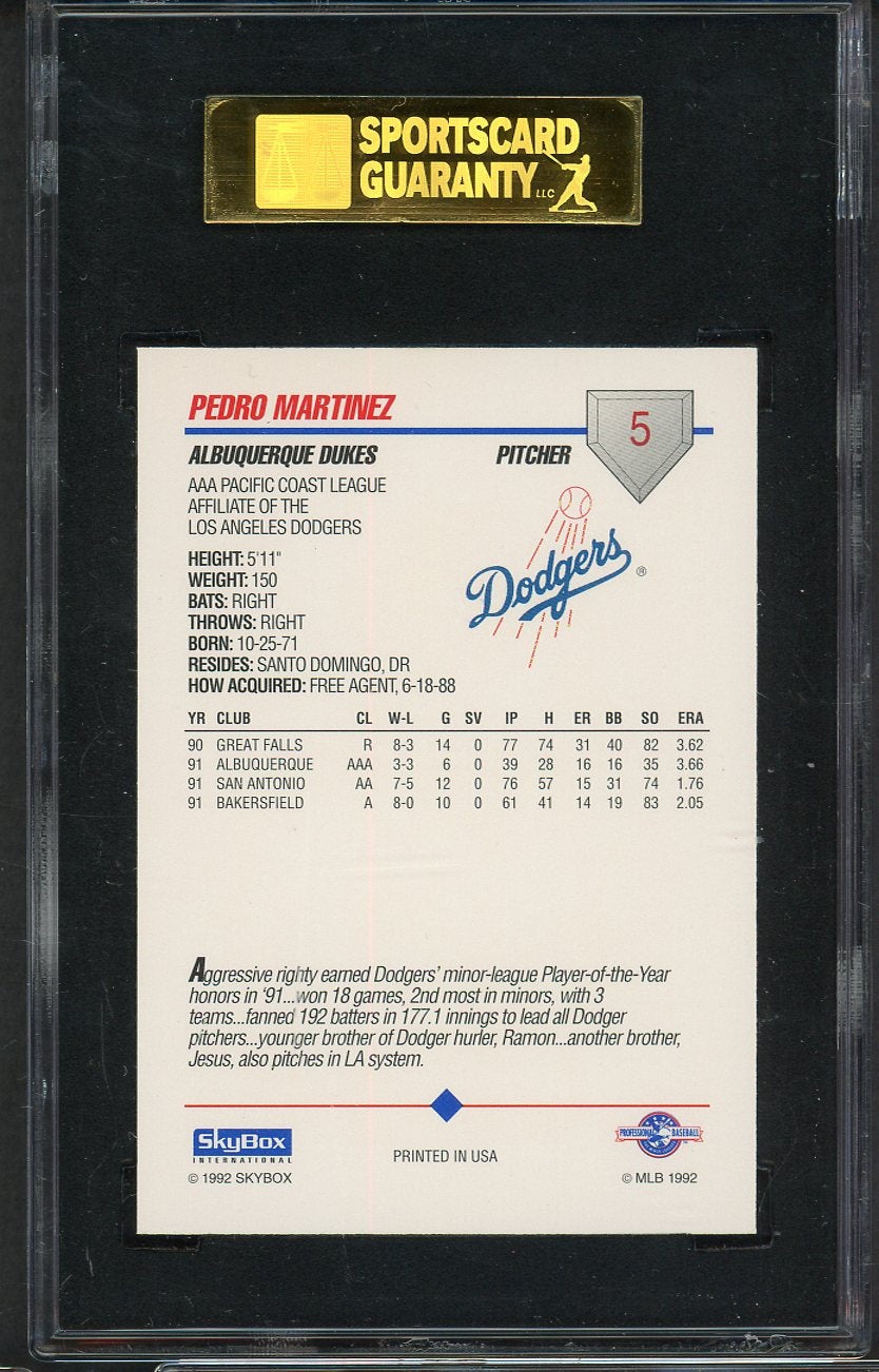 1992 Skybox AAA #005 Pedro Martinez Dukes SGC 9 MINT 554850