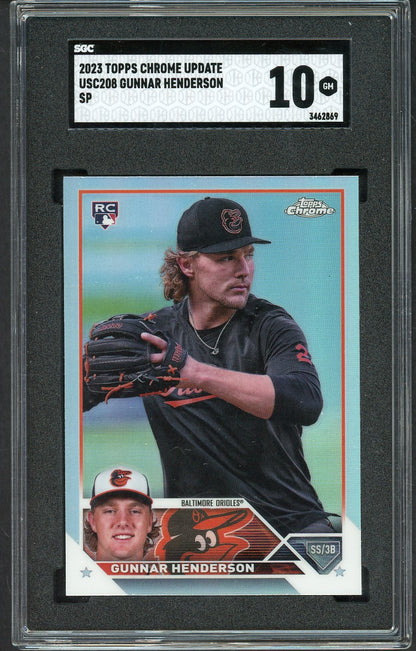 2023 Topps Chrome Update #USC208 Gunnar Henderson Orioles SGC 10 GEM MINT 554855