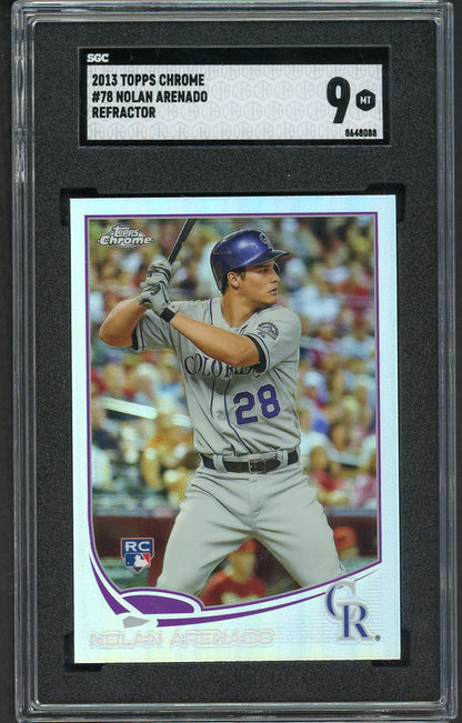 2013 Topps Chrome Refractor #078 Nolan Arenado Rockies SGC 9 MINT 554864