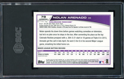 2013 Topps Chrome Refractor #078 Nolan Arenado Rockies SGC 9 MINT 554864