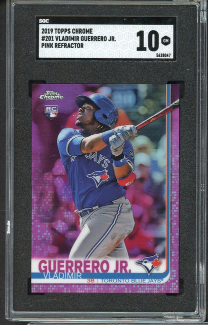 2019 Topps Chrome Refractor #201 Vladimir Guerrero Jr Blue Jays SGC 10 GEM MINT Pink 554865