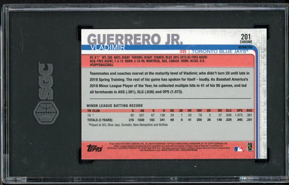2019 Topps Chrome Refractor #201 Vladimir Guerrero Jr Blue Jays SGC 10 GEM MINT Pink 554865