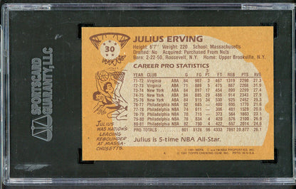 1981 Topps #030 Julius Erving 76ers SGC 8 NM/MT 554870