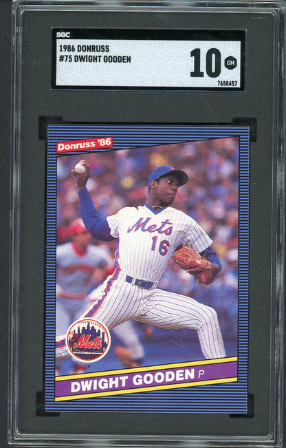 1986 Donruss #075 Dwight Gooden Mets SGC 10 GEM MINT 554871