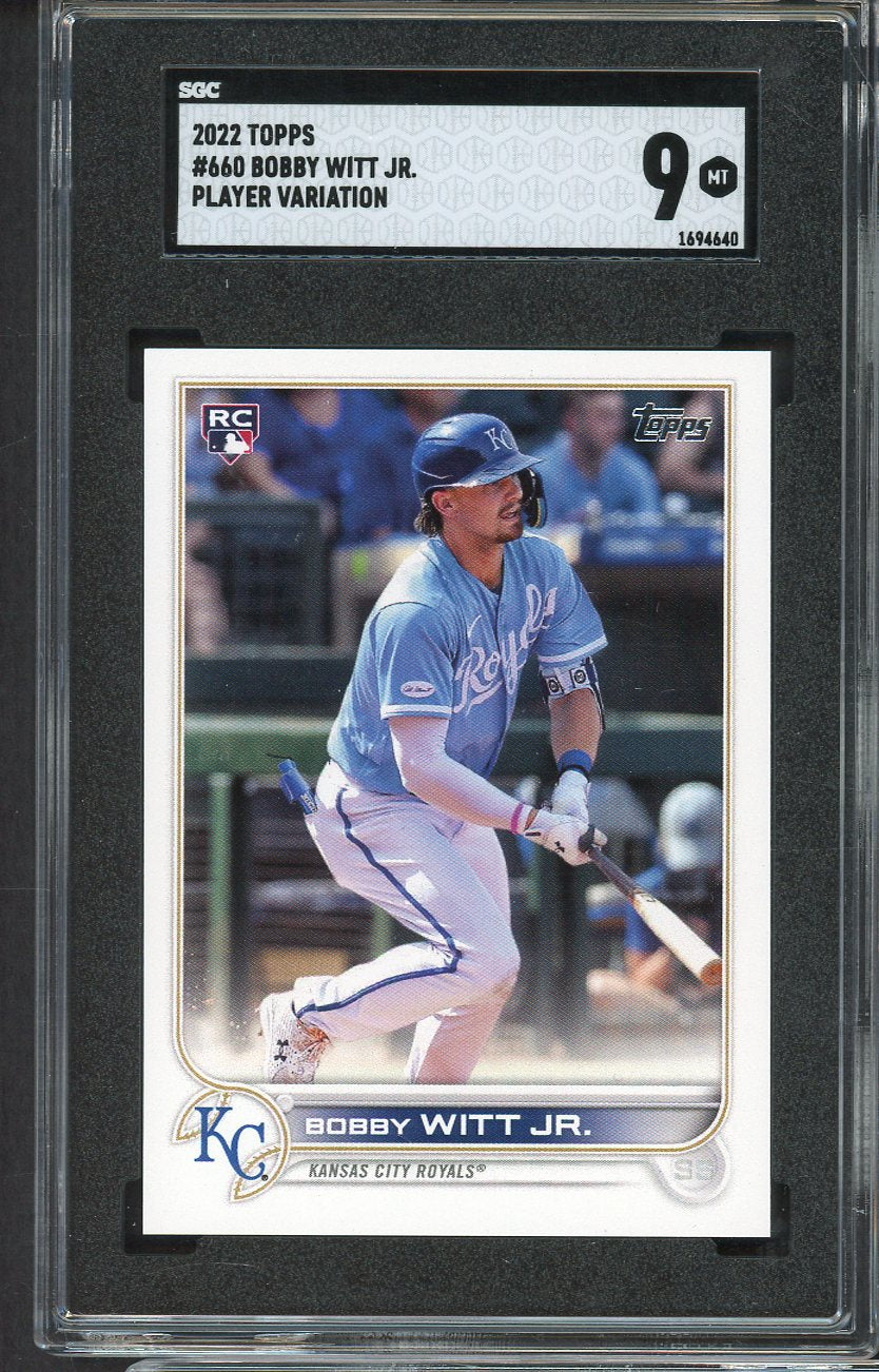 2022 Topps #660 Bobby Witt Jr Royals SGC 9 MINT Variation 554873