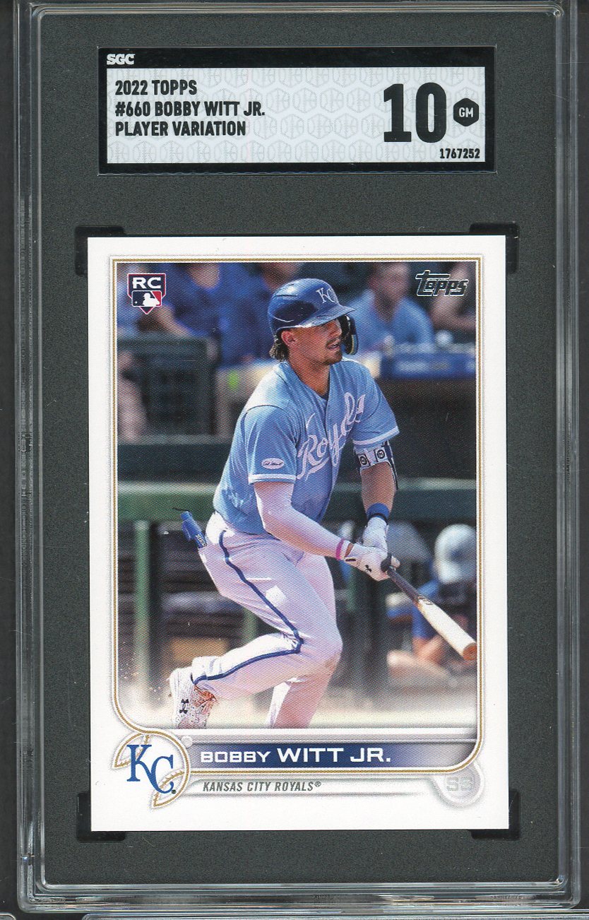 2022 Topps #660 Bobby Witt Jr Royals SGC 10 GEM MINT Variation 554874