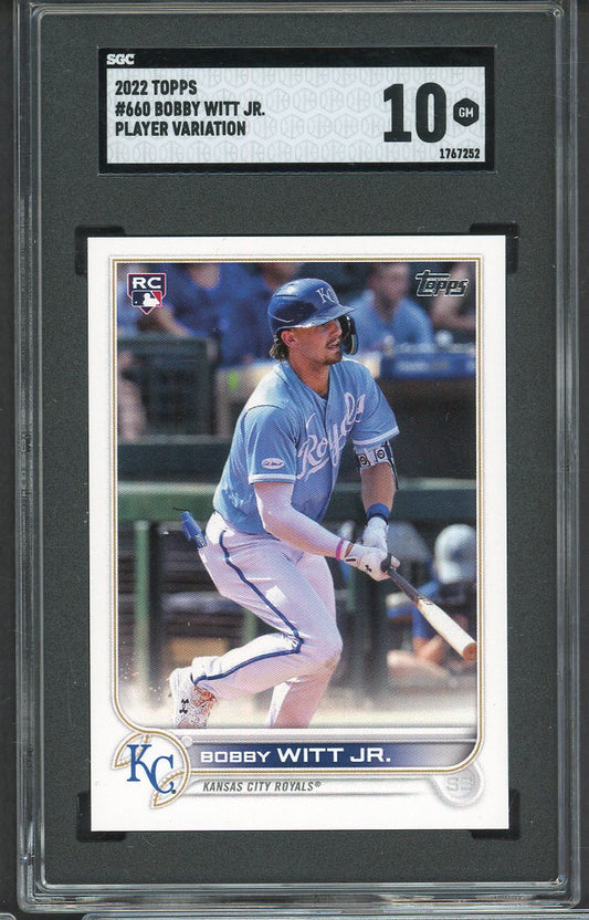 2022 Topps #660 Bobby Witt Jr Royals SGC 10 GEM MINT Variation 554874