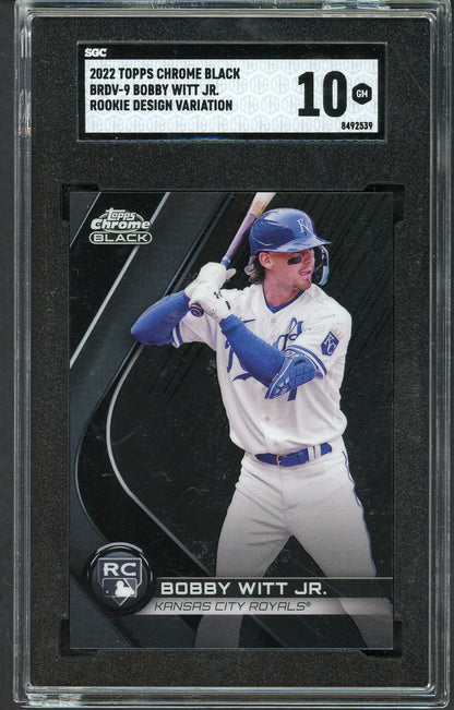2022 Topps Chrome Black #BRDV9 Bobby Witt Jr Royals SGC 10 GEM MINT Variation 554875
