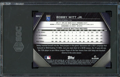 2022 Topps Chrome Black #BRDV9 Bobby Witt Jr Royals SGC 10 GEM MINT Variation 554875