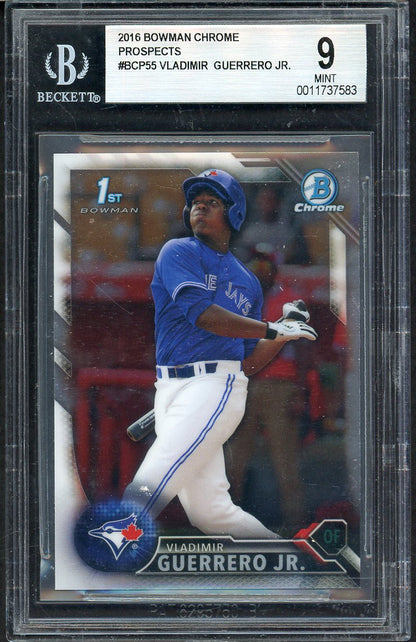 2016 Bowman Chrome #BCP55 Vladimir Guerrero Jr Blue Jays BVG 9 MINT 554880