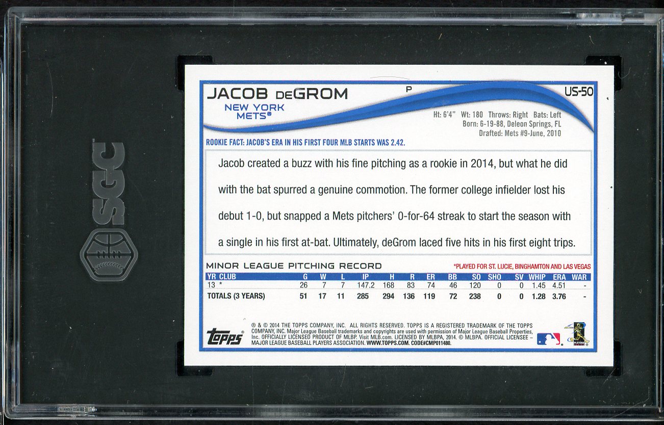 2014 Topps Update #US50 Jacob DeGrom Mets SGC 10 GEM MINT 554881