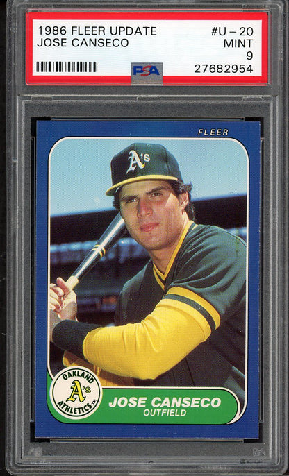 1986 Fleer Update #U20 Jose Canseco A's PSA 9 MINT 554885