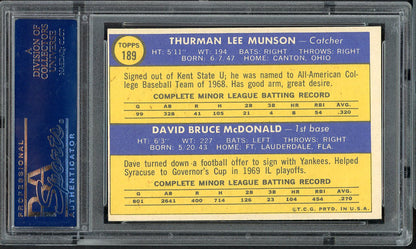 1970 Topps Baseball #189 Thurman Munson Yankees PSA 7 NM 554890