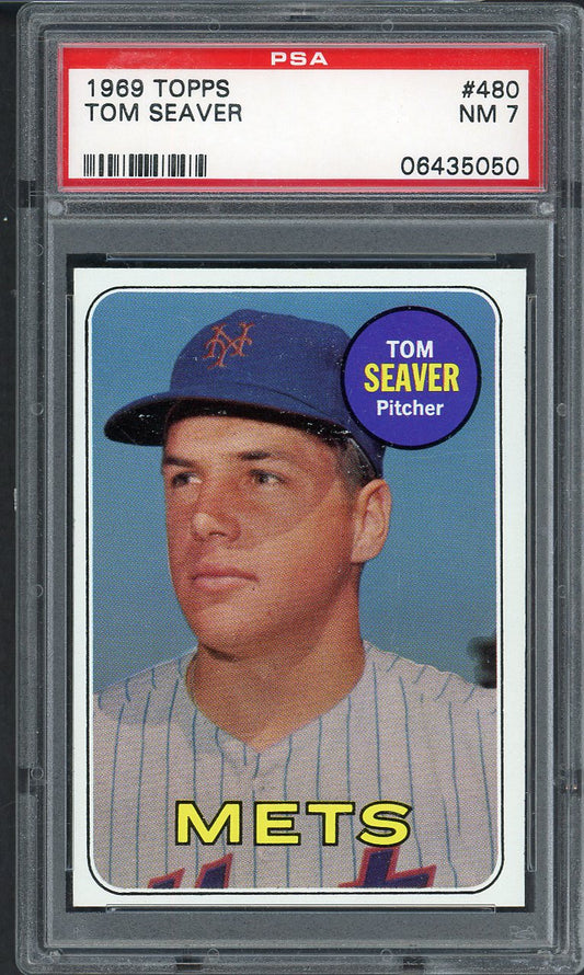1969 Topps Baseball #480 Tom Seaver Mets PSA 7 NM 554895