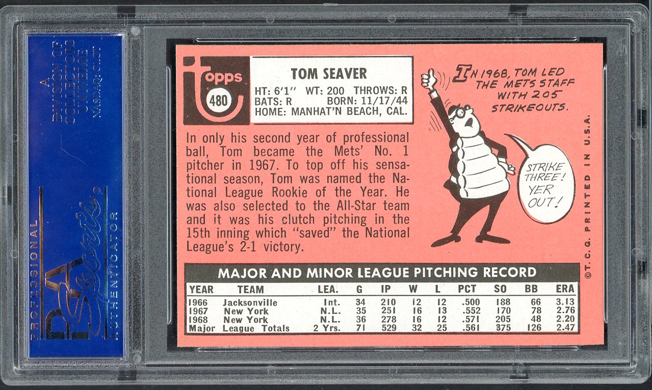 1969 Topps Baseball #480 Tom Seaver Mets PSA 7 NM 554895
