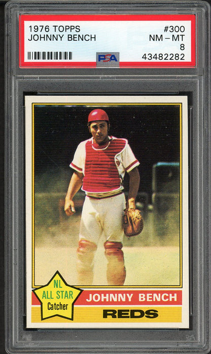 1976 Topps Baseball #300 Johnny Bench Reds PSA 8 NM/MT 554899