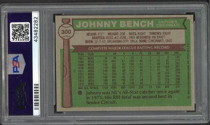 1976 Topps Baseball #300 Johnny Bench Reds PSA 8 NM/MT 554899