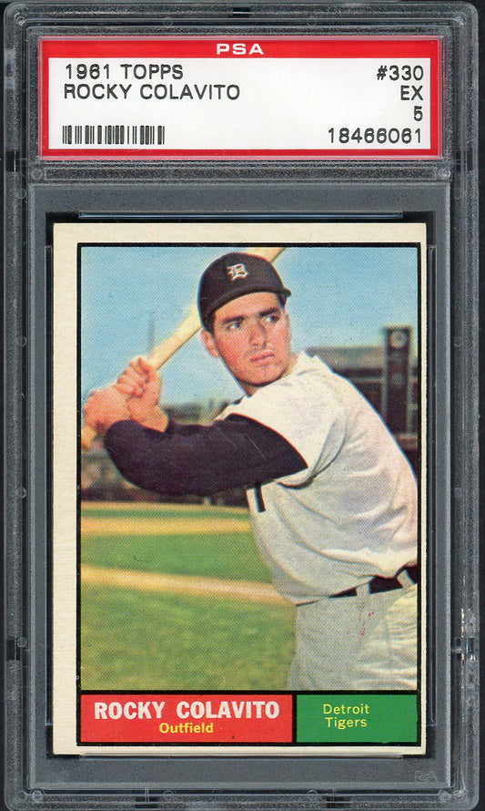 1961 Topps Baseball #330 Rocky Colavito Tigers PSA 5 EX 554903