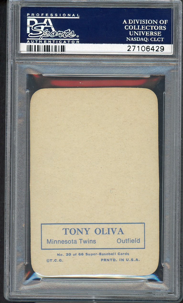 1969 Topps Baseball Supers #020 Tony Oliva Twins PSA 8 NM/MT 554920