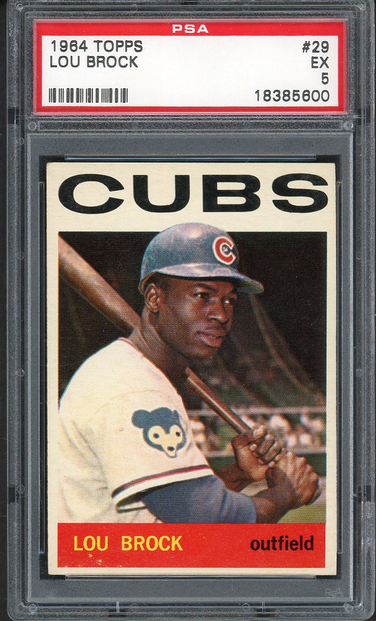 1964 Topps Baseball #029 Lou Brock Cubs PSA 5 EX 554925