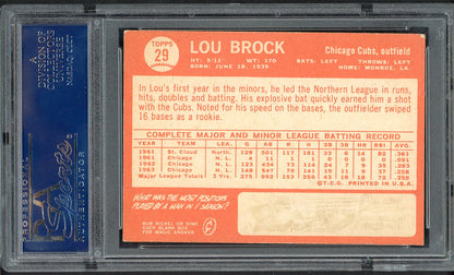 1964 Topps Baseball #029 Lou Brock Cubs PSA 5 EX 554925