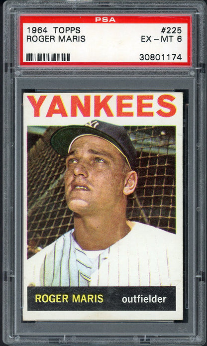 1964 Topps Baseball #225 Roger Maris Yankees PSA 6 EX-MT 554938