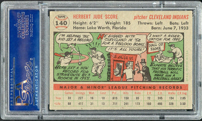 1956 Topps Baseball #140 Herb Score Indians PSA 6.5 EX-MT+ Gray 554946