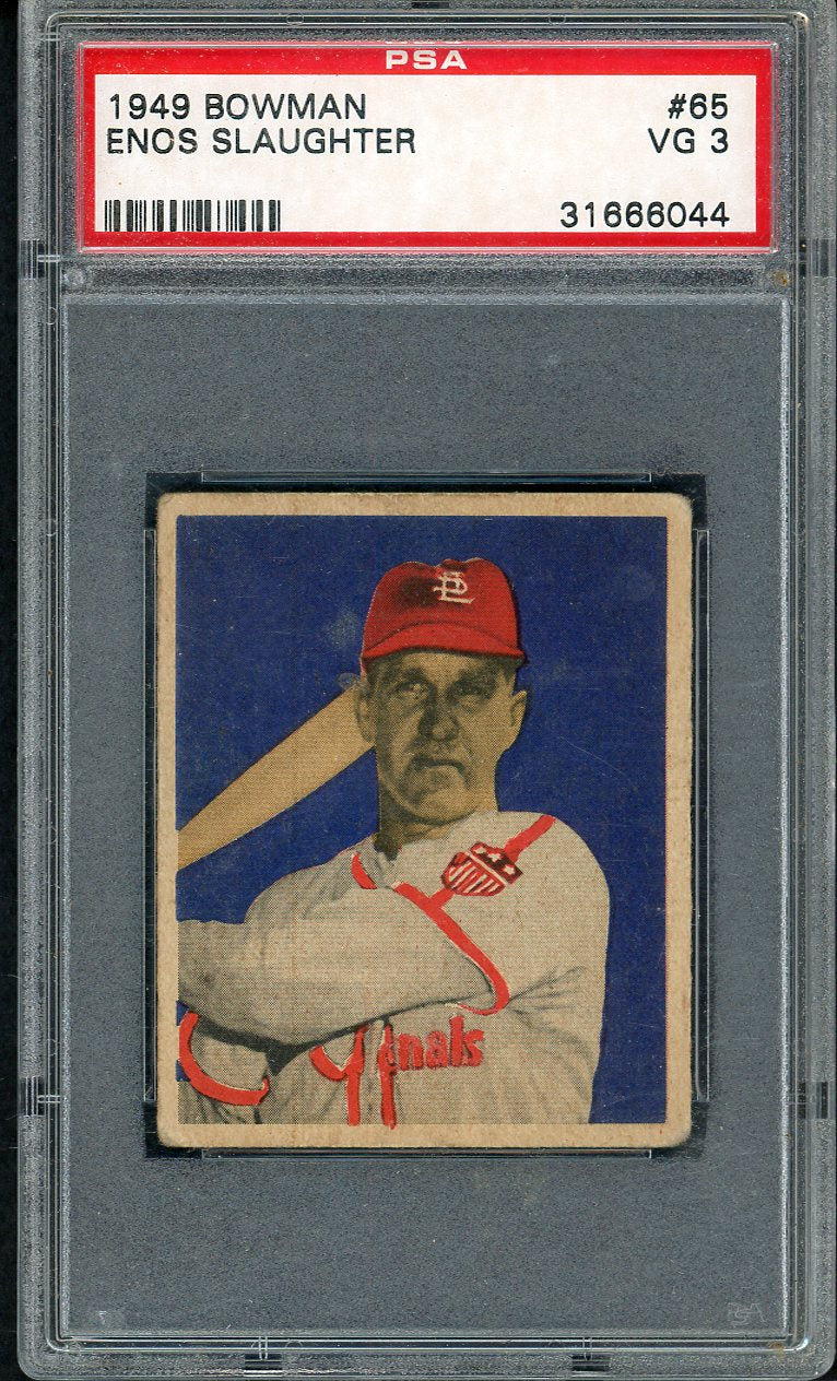 1949 Bowman Baseball #065 Enos Slaughter Cardinals PSA 3 VG 554953