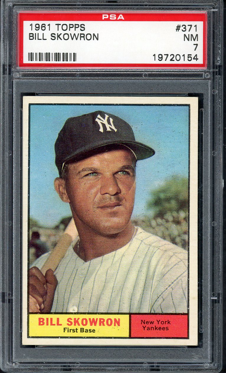 1961 Topps Baseball #371 Bill Skowron Yankees PSA 7 NM 554968