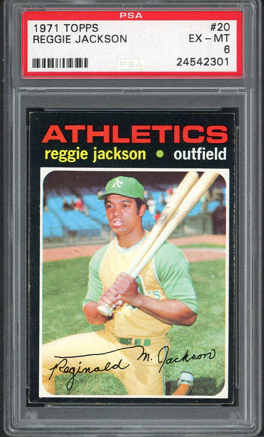 1971 Topps Baseball #020 Reggie Jackson A's PSA 6 EX-MT 554973